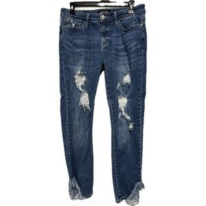 Judy Blue Skinny “Shark Bite” Jeans – Size 11 / 30 Style JB8821